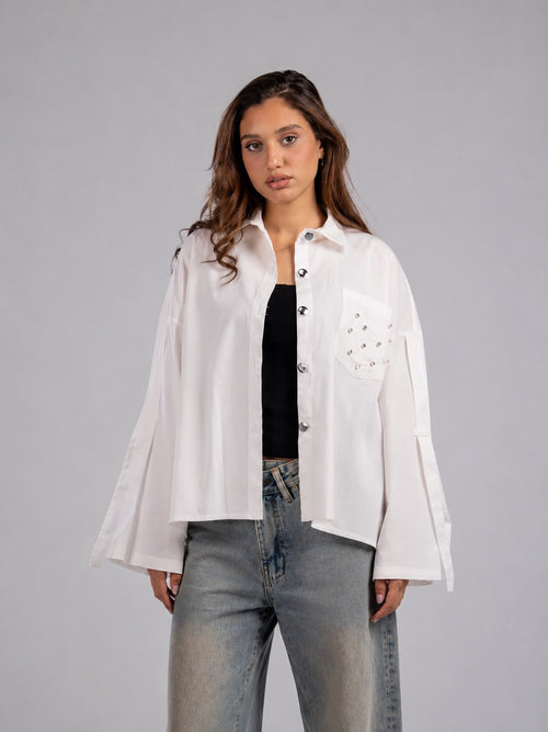 White Poplin Blouse